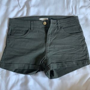 H and M Green Jean Shorts Size 2